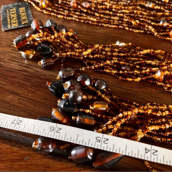 NWT  Bijoux Terner brown gold beads wrap necklace - Picture 6 of 7